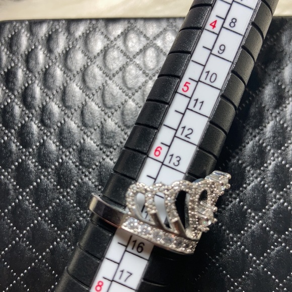 925 STERLING SILVER PRINCESS CUBIC ZIRCON RING - Picture 3 of 3